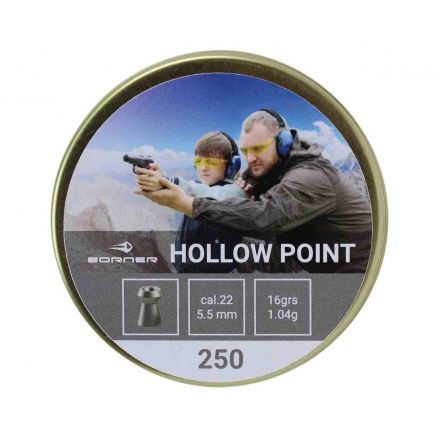 Пневматические пули Borner Hollow Point 4,5 мм, 0,58 грамм, 250 штук